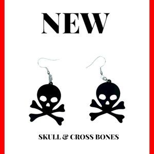 Skull and Crossbones Dangling Earrings